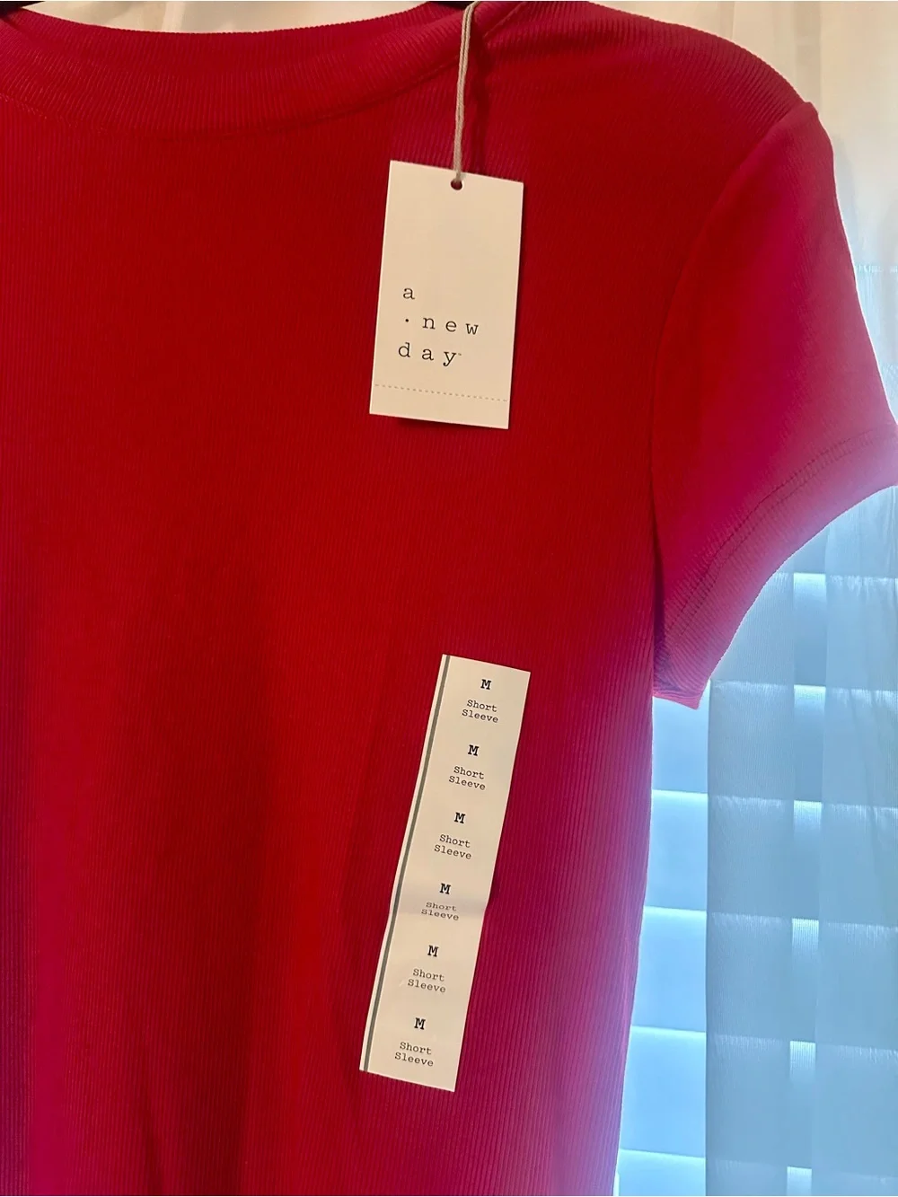 Red Ribbed Top - Picture 5 of 6